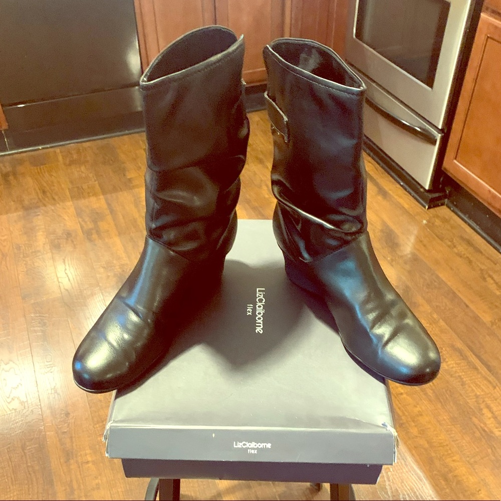 LizClaiborne Mid Calf Black Slouchy Boots (11)